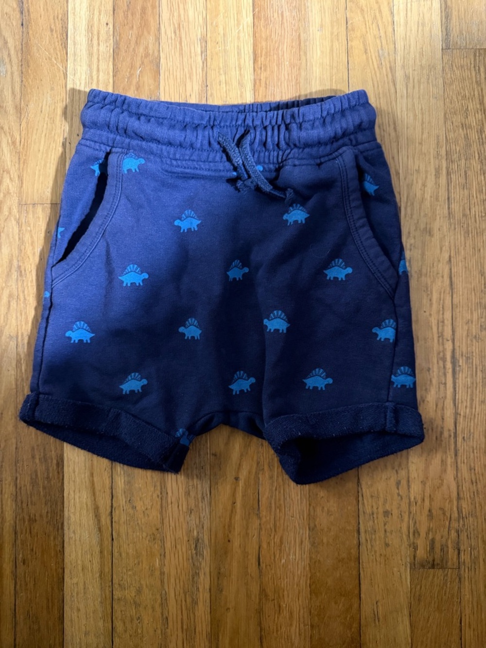 George 2-3 Navy Blue Dinosaur Print Pull-On Shorts